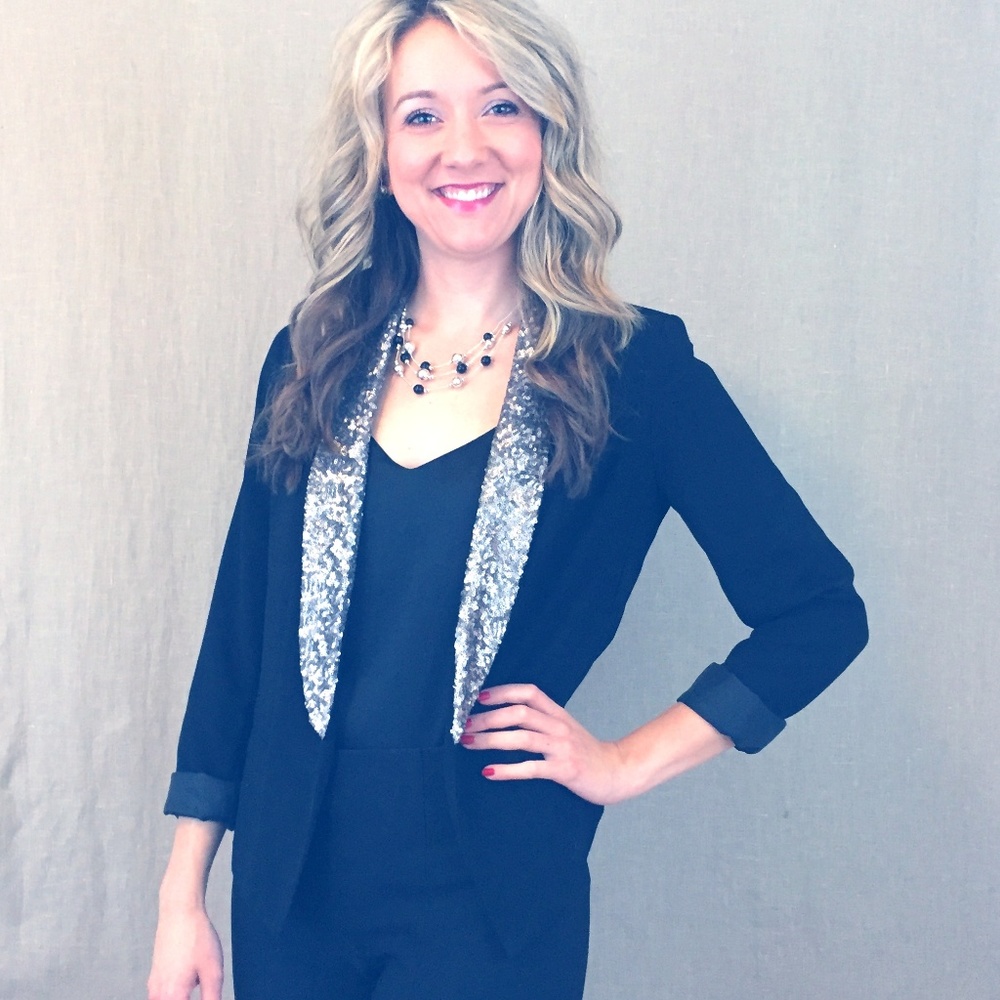 Sequin Black Blazer